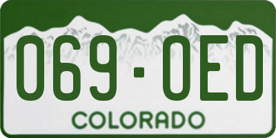 CO license plate 069OED