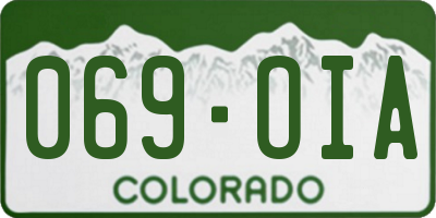 CO license plate 069OIA
