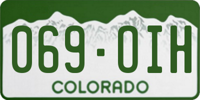 CO license plate 069OIH