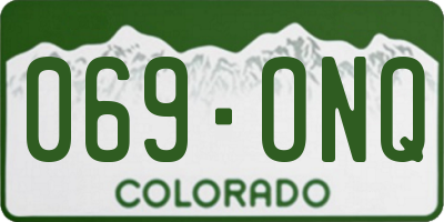 CO license plate 069ONQ