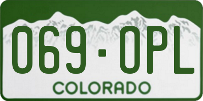 CO license plate 069OPL