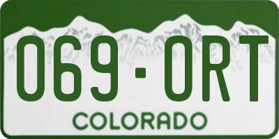 CO license plate 069ORT