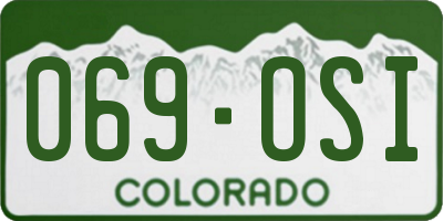 CO license plate 069OSI