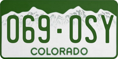 CO license plate 069OSY
