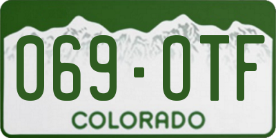 CO license plate 069OTF