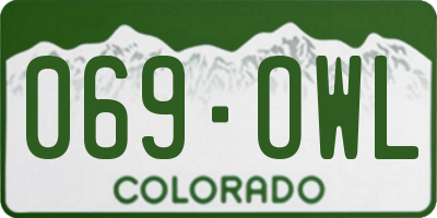 CO license plate 069OWL