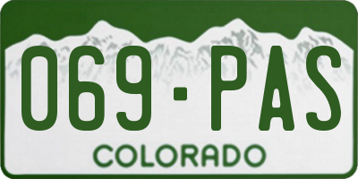CO license plate 069PAS