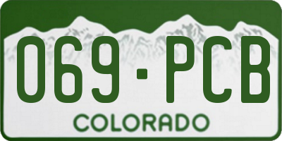 CO license plate 069PCB