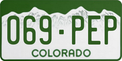 CO license plate 069PEP