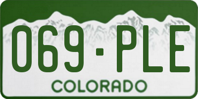 CO license plate 069PLE