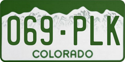 CO license plate 069PLK