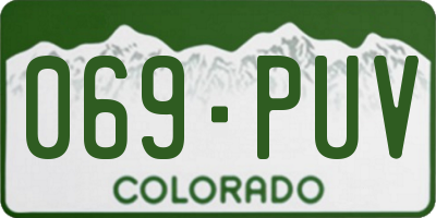CO license plate 069PUV