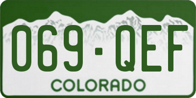 CO license plate 069QEF