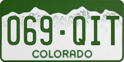 CO license plate 069QIT