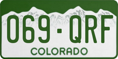CO license plate 069QRF
