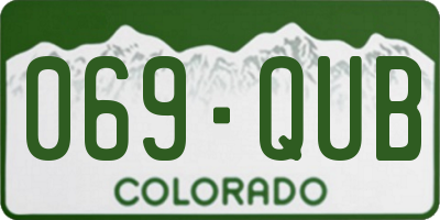 CO license plate 069QUB