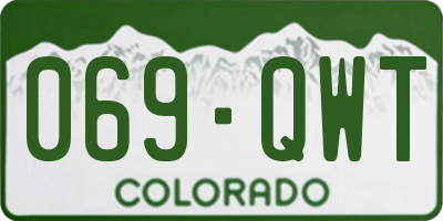 CO license plate 069QWT