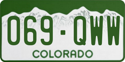 CO license plate 069QWW