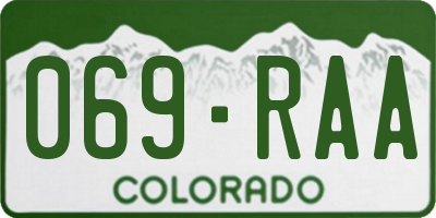CO license plate 069RAA