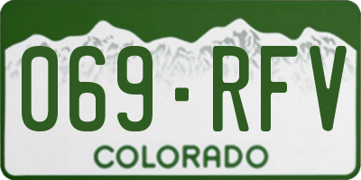CO license plate 069RFV