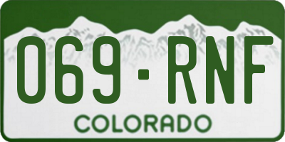 CO license plate 069RNF