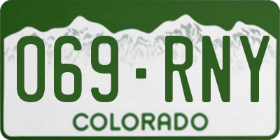 CO license plate 069RNY