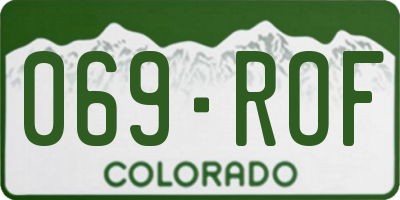 CO license plate 069ROF