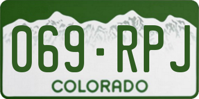 CO license plate 069RPJ