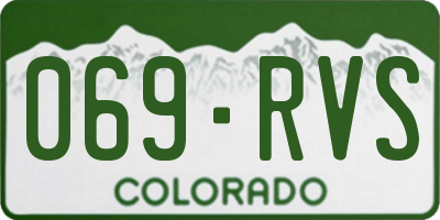 CO license plate 069RVS