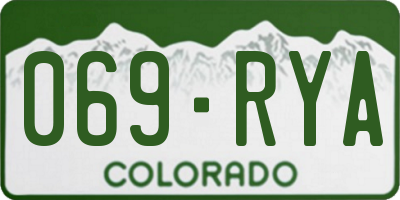 CO license plate 069RYA