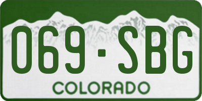 CO license plate 069SBG