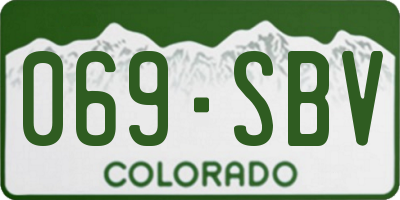 CO license plate 069SBV