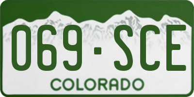 CO license plate 069SCE