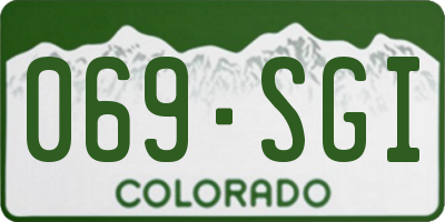 CO license plate 069SGI