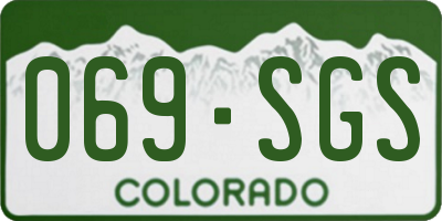 CO license plate 069SGS