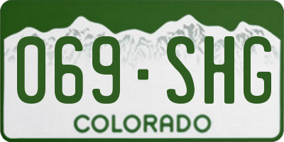 CO license plate 069SHG