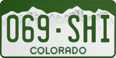 CO license plate 069SHI
