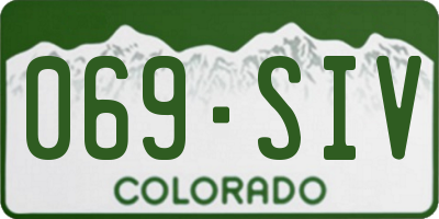 CO license plate 069SIV