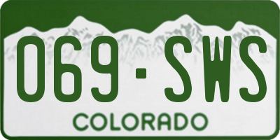 CO license plate 069SWS