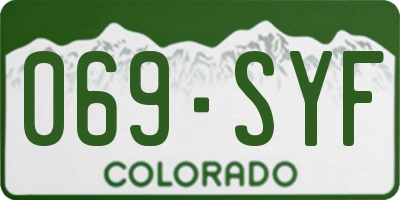CO license plate 069SYF