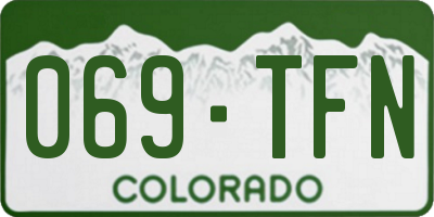CO license plate 069TFN