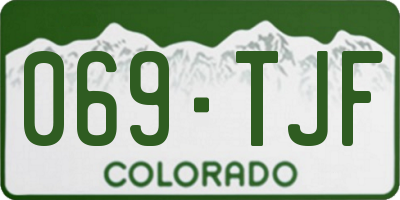 CO license plate 069TJF