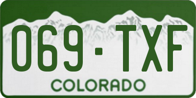 CO license plate 069TXF
