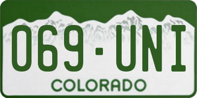 CO license plate 069UNI