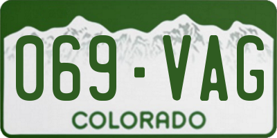 CO license plate 069VAG