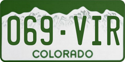 CO license plate 069VIR