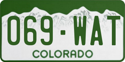 CO license plate 069WAT