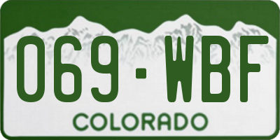CO license plate 069WBF