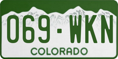 CO license plate 069WKN