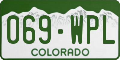 CO license plate 069WPL